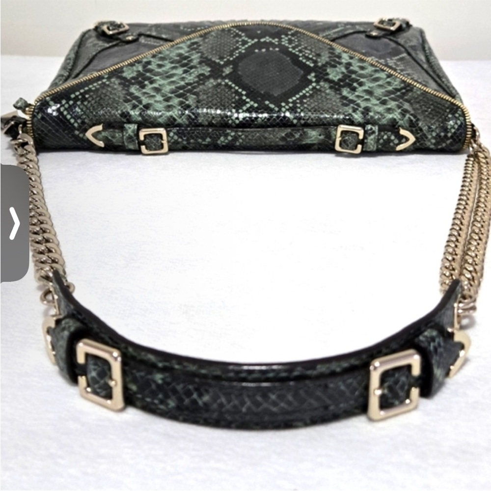 Rebecca Minkoff Collection Green Python Embossed Leather Cali Shoulder Bag - Picture 6 of 15